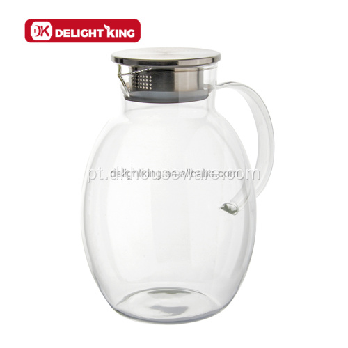 Jarra de água de vidro, utensílios de vidro domésticos sustentáveis